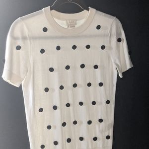 Kate Spade sweater top with polka dot tassels